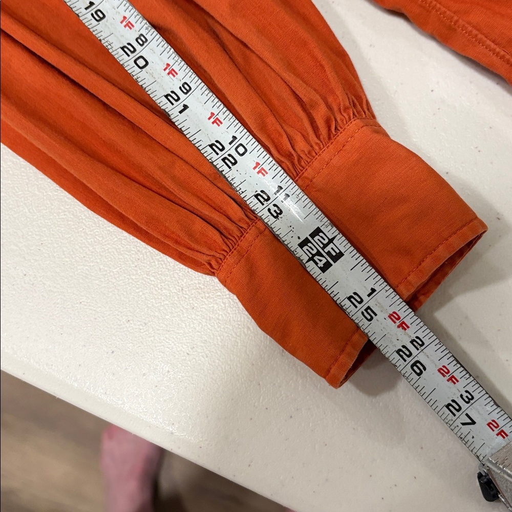 Saint Laurent Vintage Rust Color Balloon Sleeve Button Top Blouse—BEAUTIFUL! EUC - Picture 11 of 13